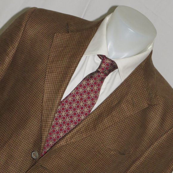 Holland & Holland 100% Linen Gun Check Three Button Sport Coat 42L - Picture 4 of 13